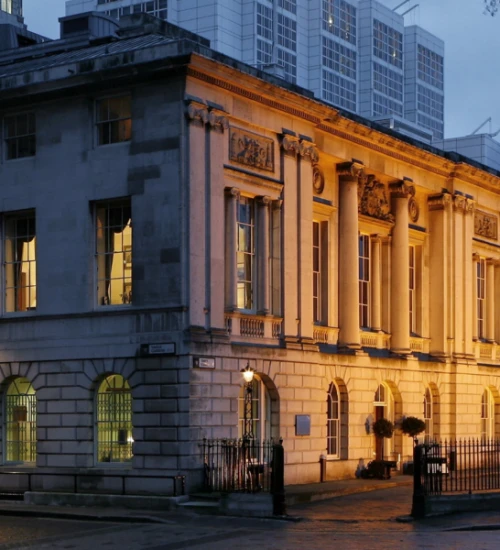 Trinity House in London at dusk.